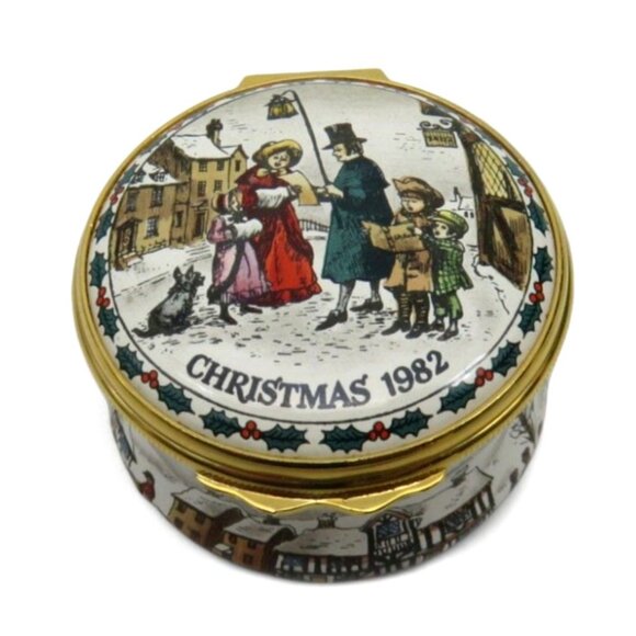 HALCYON DAYS Enamels Christmas 80s Trinket With Original Case - Picture 4 of 10